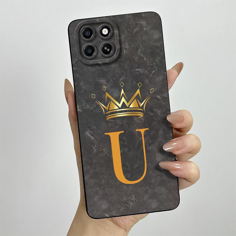 Für Infinix Smart 6 HD Hülle Smart 6HD Handyhülle X6512 Mode Krone Buchstaben Vollpaket Matt Anti-Drop Weiche Schutzhülle