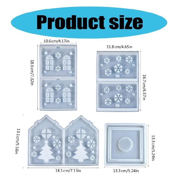 Sturdy Silicone House Shaped Mold For Easy DIY Christmas Tree Candle Holder House And Display Ornament Making