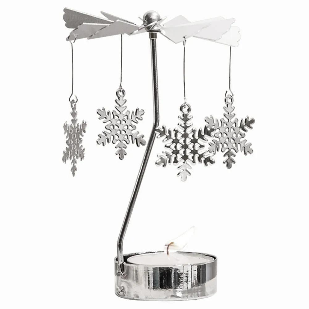 Metal Rotating Spinner Carousel Candle Tea Light Holder Table Rotating Transfer Windmill Decoration Home Elegance Candle Holder