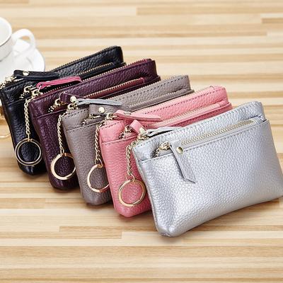Mini Real Cowhide Change Bag Women's Zipper, Guangzhou New Multi-functional Small Bag Key Coin Bag
