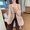 Premium Mulberry Silk Cashmere Women's Mid-Length Knitted Cardigan