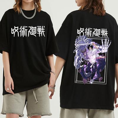 Anime Jujutsu Kaisen T-Shirt Yuta Okkotsu Grafikdruck T-Shirts Unisex's WoUnisex's Mode Kurze Ärmel Übergroßes T-Shirt Streetwear