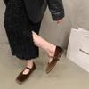 Modische flache Schuhe für Damen Herbst Mary Jane Haarige Einzelne Schuhe für Damen 2025 Neue Retro Wildleder Slipper Damen Schuhe