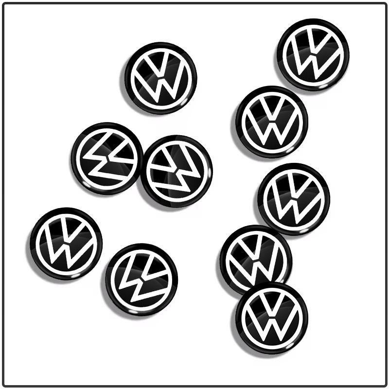 5/10 stk 14mm Bilnøkkel Emblemklistremerker Auto Kontrollnøkkel Logo Tilbehør For Volkswagen Golf-7 4 5 6 CC T-ROC Sharan Passat B5 6 7 Polos Tiguan R Line