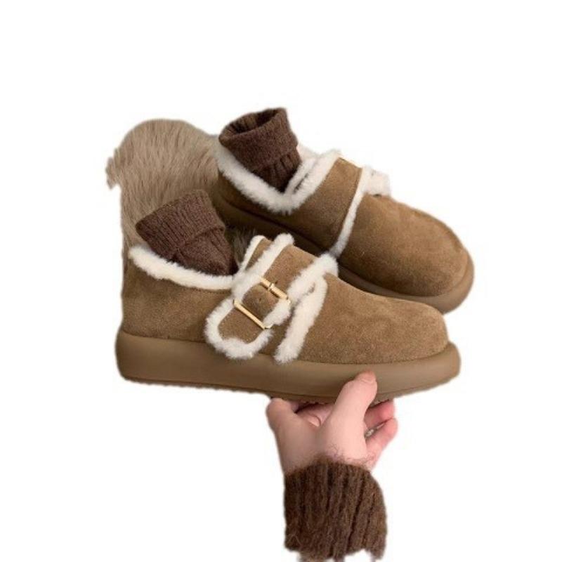 Women's Winter Velvet Outer Wear Thick-soled Warm Snow Cotton Shoes New Versatile Fluffy Shoes