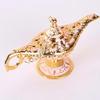 Elegant Vintage Metal Carved Aladdin Lamp Light Wishing Tea Oil Pot Decoration Collectable Saving Collection Art Craft Gift Prop