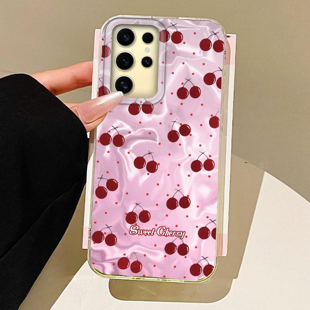 

Летняя Вишня Фруктовая Вода Текстура Женщины Девушки Чехол для Телефона для Samsung Galaxy S25 Edge S24 S23 S22 S21 FE Plus Ultra Чехол-Накладка Samsung Galaxy S25 белый