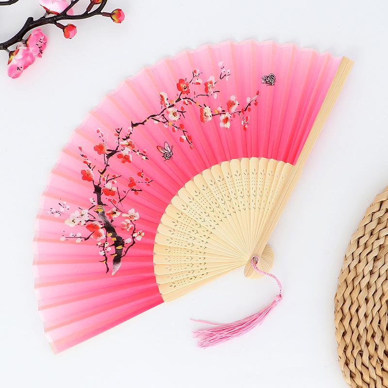 Hanfu skládací vějíř pro ženy inspirovaný japonským a čínským stylem – Scénický tanec bambusový styl