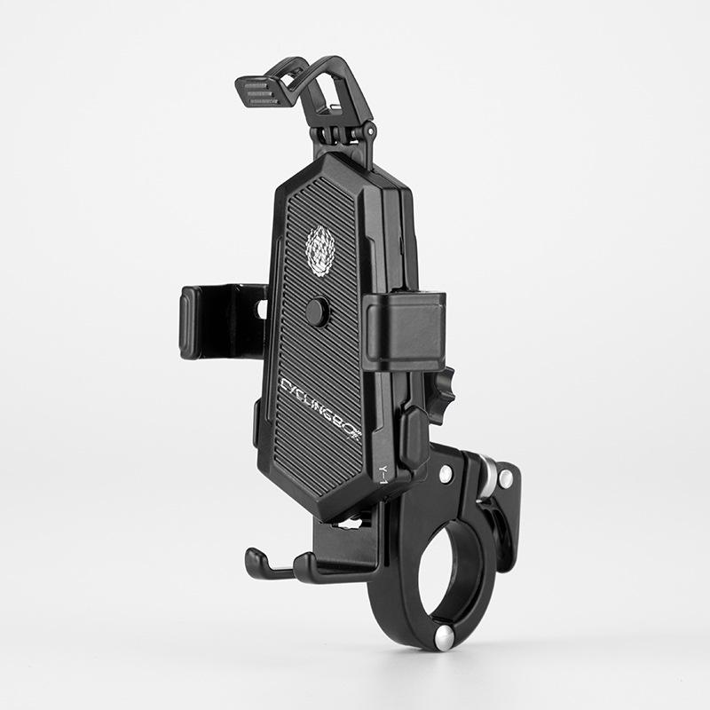 

Rotatable Aluminum Bike Phone Holder with Auto-Grip and One-Key Lock
