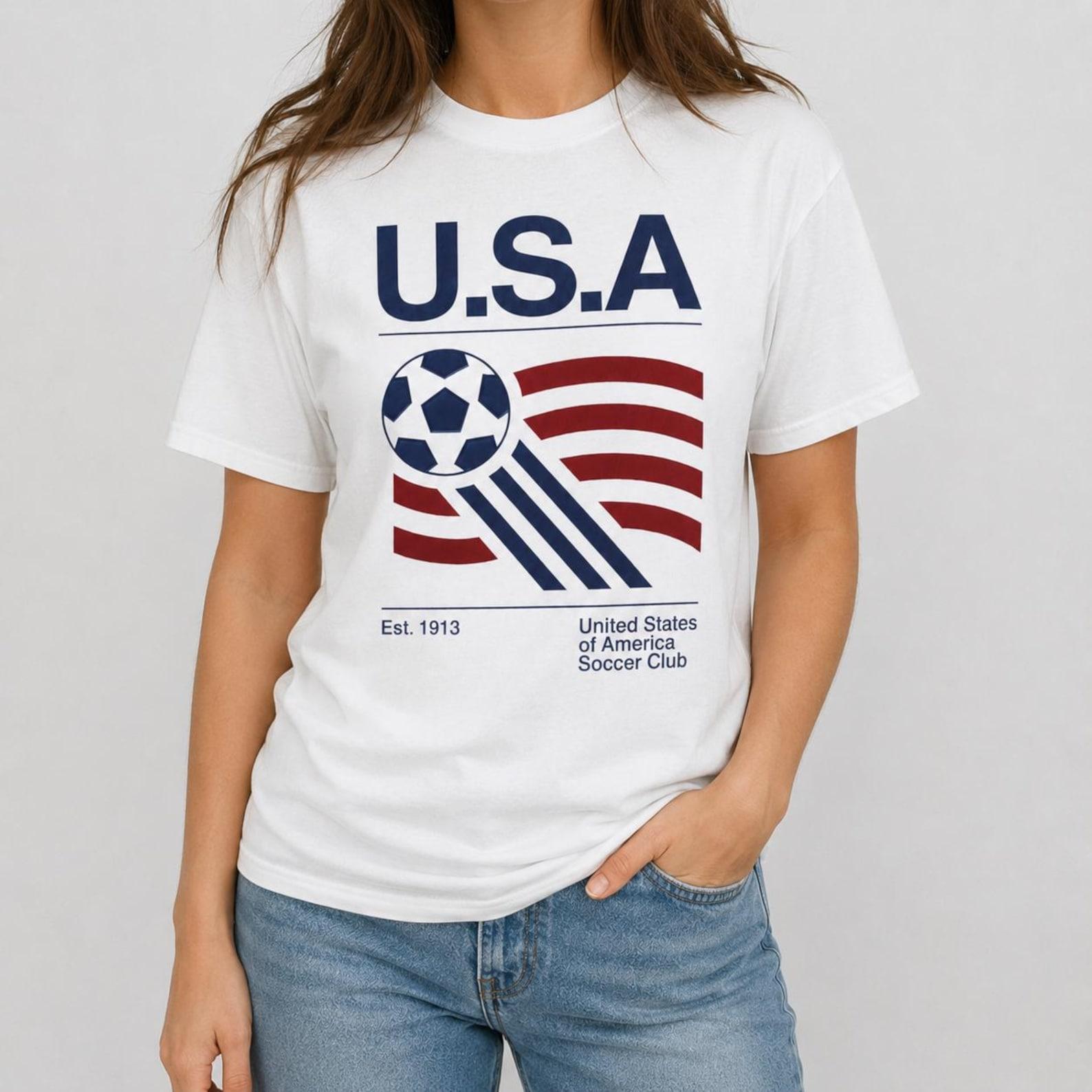 90s United States Soccer Shirt, Retro American Soccer Design L