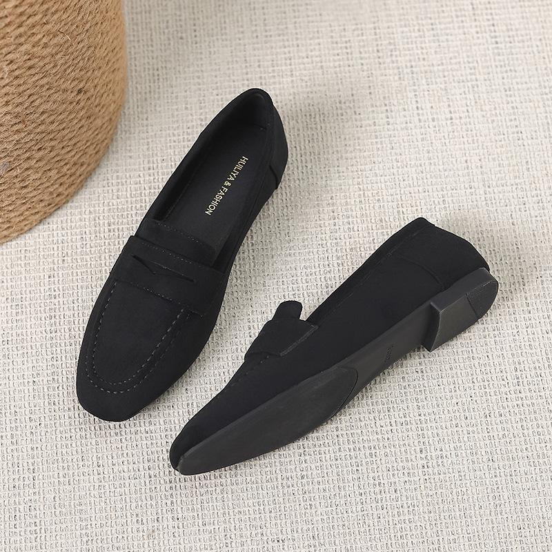 Women's shoes British small leather shoes 2025 new winter retro matte thick heel single shoes women's loafers