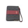 Coach Corner Zip Monogram Canvas And Leather Wristlet Clutch Coin Purse Women Wristlet Dark-Brown Red 58035-IMRVQ