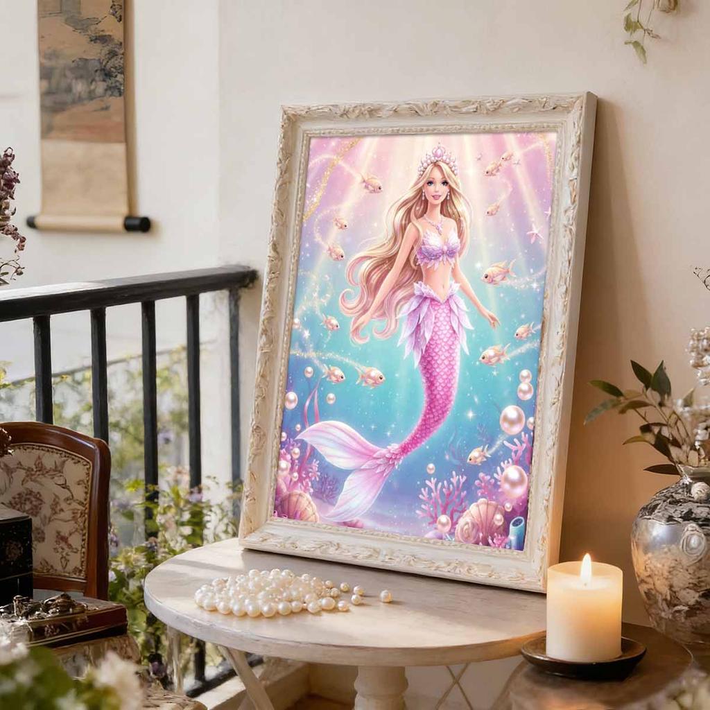 Disney Little Mermaid Ariel Series Pearl Pattern Decorations, Featuring Pearl Patterns On Them Are Very Suitable for Use As Home Decorations