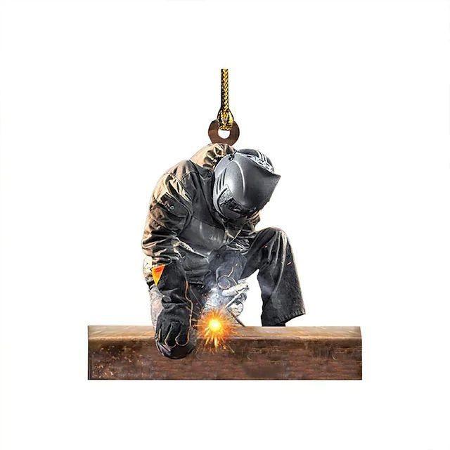 

Cartoon Unique Acrylic Car Pendant Joyful Christmas Tree Ornament For Houses 9