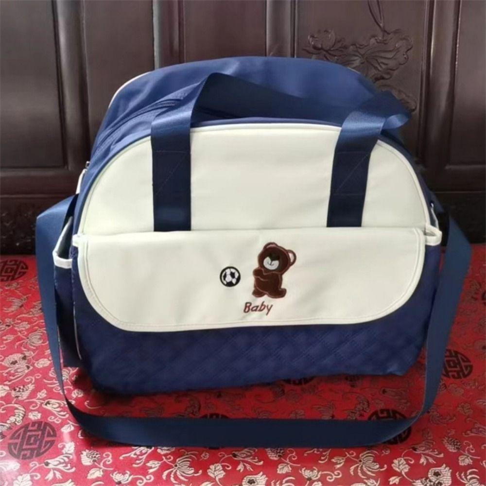 Creative Cartoon Mommy Bag Bear Pattern Portable Diaper Bag Mommy Crossbody Bag  Travel Use