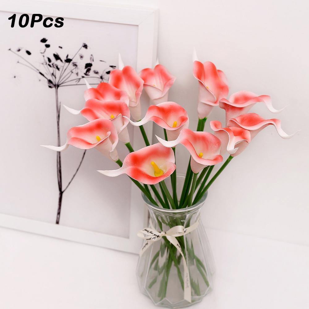 10Pcs Lifelike Artificial Calla Lily Bouquet Decorative Artificial Flowers Real Touch Calla Lily Durable Fake Calla Lily