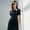 Chuyu Damen Colorblock Polo T-Shirt Kleid