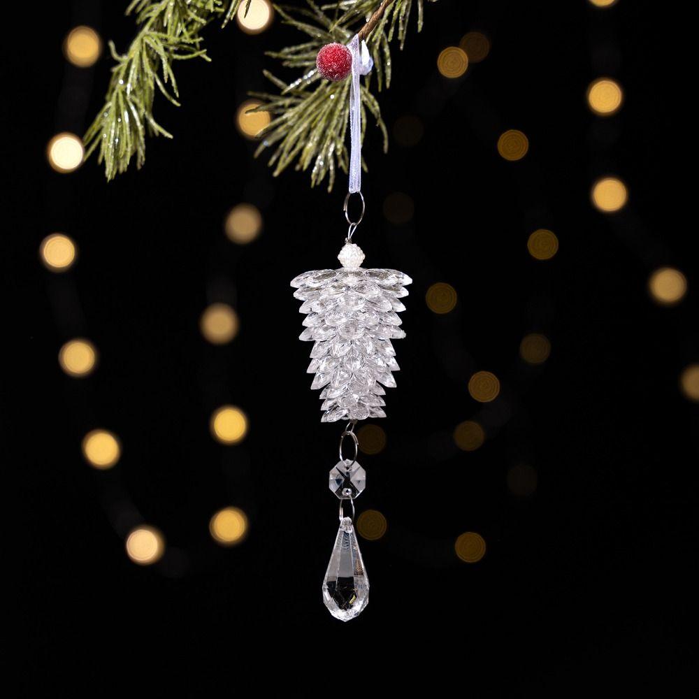 Transparent Hanging Pinecone Ornament Simulated Christmas Tree Decoration Window Hanging