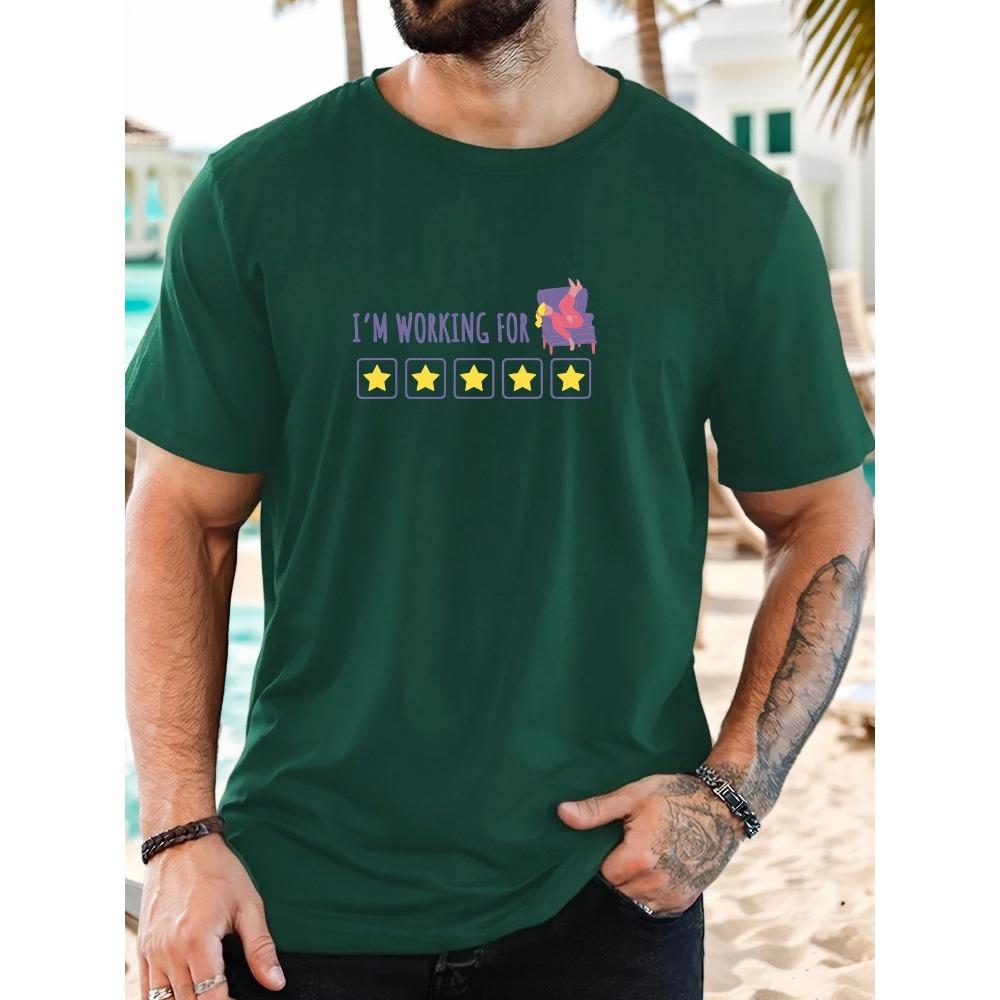 Men's Pattern Summer Casual Crew Neck Short T-shirt