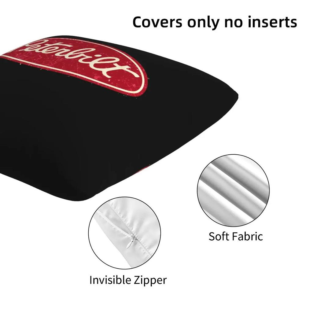 Peterbilt Truck Racing Vintage 2 Pcs Square Pillowcase Pillow Cover Cushion Zip Decorative Comfort Throw Pillow For Home Sofa