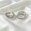 Korean Style Butterfly Open Ring Set - Four-Piece Multi-layered Metal Rings for Women