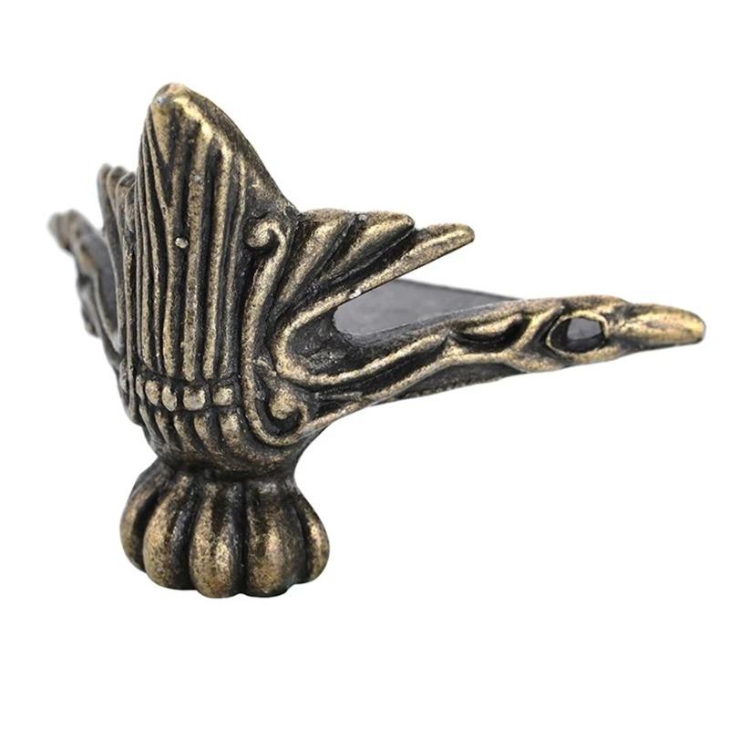 

4PCS Antique Corner Protector Brass Jewelry Chest Box Wooden Case Decorative Feet Leg Metal Corner Protector Hardware Bracket