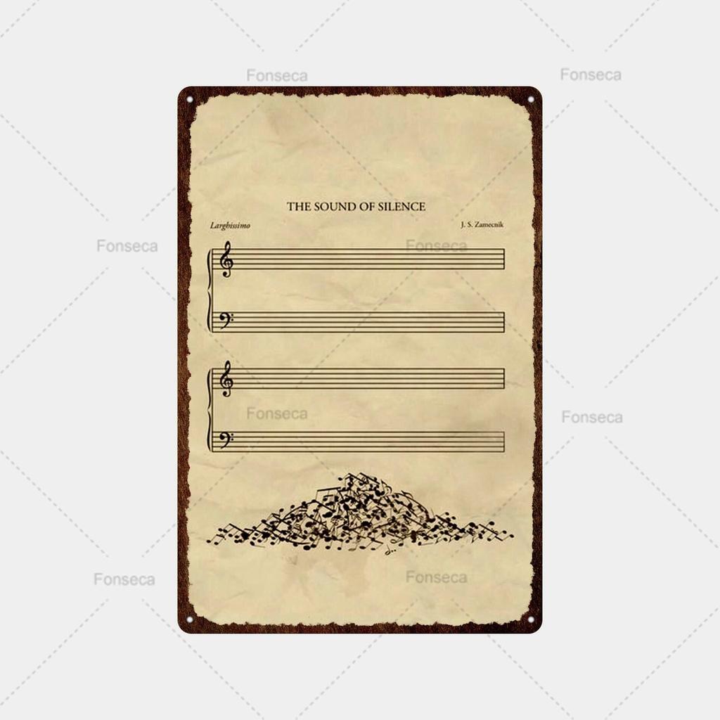 Music Score, Scenery, Metal Sign, Vintage Tin Sign, Metal Vintage Bar, Vintage Wall Decoration, Bar, Club, Metal Poster