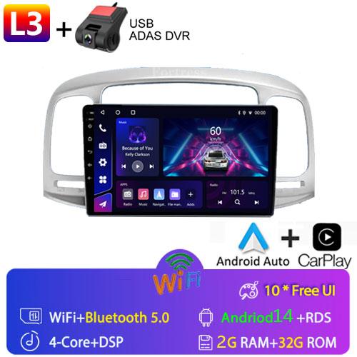 8G 128G Car Radio Android Auto Carplay For Hyundai Accent 2008 -2011Multimedia Qled Screen Stereo Autoradio GPS Navigation Wifi