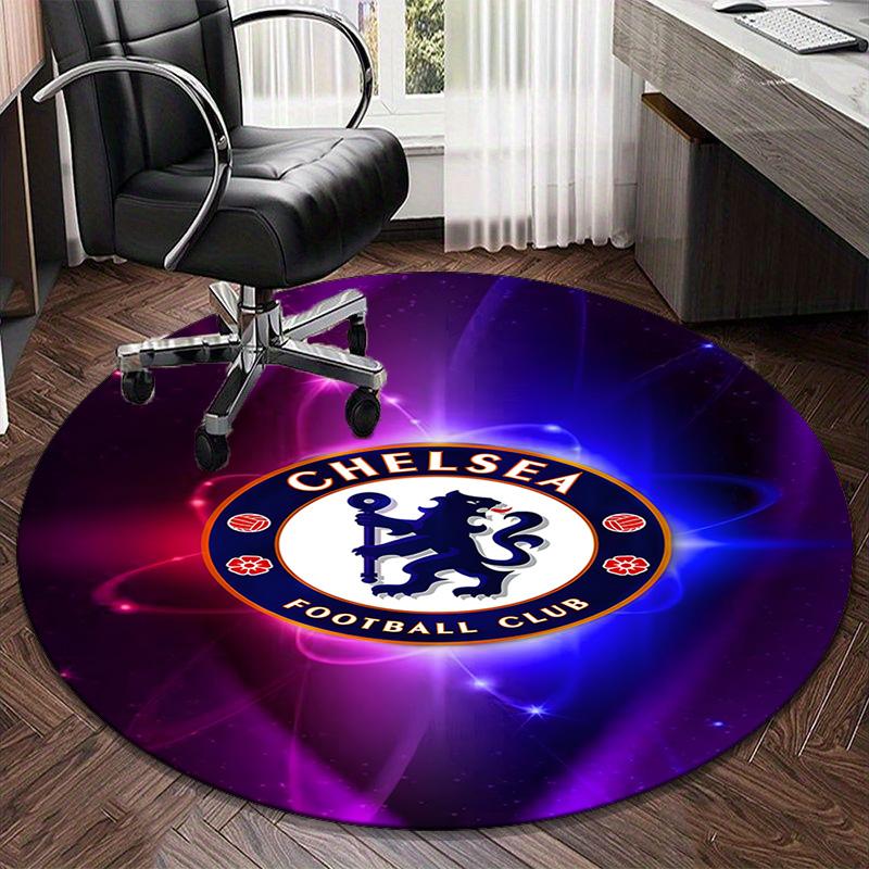 1PC round rug Chel-sea Fc Printed Round Area Rug ,Rug For Home Office, Round Chair Rug, Decorative Carpet Fan gifts Christmas gift