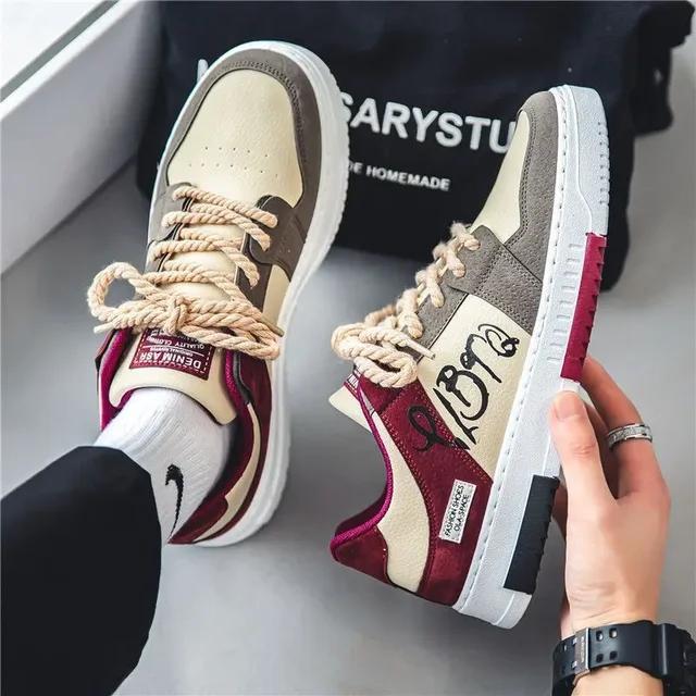 Fashion Men Skate Shoes Spring Skate Shoes Men Trendy Versatile Thick Soled Sports and Leisure Skate Shoes Trendy Shoes