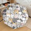 1pc Cat Circle Pattern Umbrella Design Automatic Opening and Closing Umbrella, High-quality Travel Umbrella, Lightweight and Portable, -90
