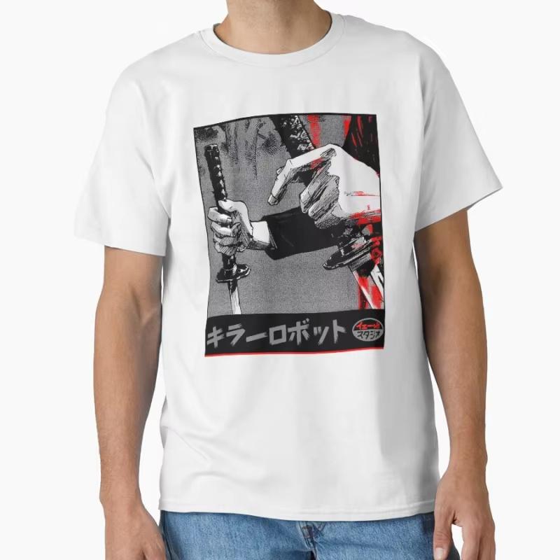Samurai Japanese Warrior Urban Vaporwave Style Cyberpunk Kanji Cyborg Futuristic Art Gift T Shirt for Men Large Size Tops