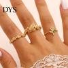 Daily Wear Adjustable Ring Rose Flower Stackable Band for Women Girls Layered Carving Wrap Open Jewelry Gift Birthday Valentine's Day