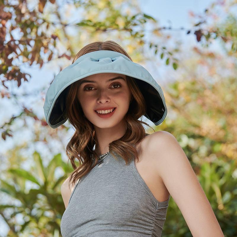 Hairpin, empty top hat, women's summer sunshade, sun protection, UV protection, outdoor beach curled hair with hat, large brim.