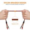 RCA Extension Cable LiuTian Dual Shielded Gold Plated Heavy Duty Nylon Braided 2RCA Male To 2RCA Female Stereo Audio for Home 2M, Cable, Theater,