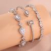 Classic Adjustable Water Drop Zircon Bracelet Bangles For Women In Silver Gold Aesthetic Wedding Jewelry For Bride
