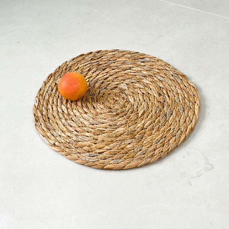 Natural Woven Grass Heat Resistant Trivet Dining Table Kitchen Pot Pad Round Non-Slip Coaster Set