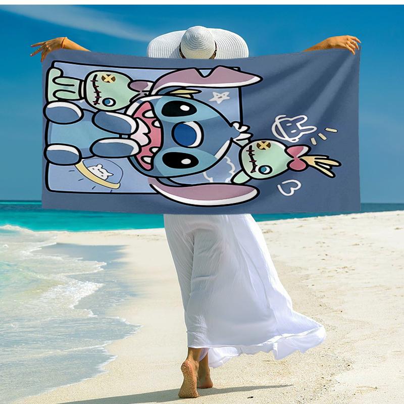 Ultra-Soft Beach Towel with Stitch Theme,Ideal for Pool - Camping, Diving - Perfect Travel Essential, Vibrant Beach Towel.