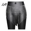 Sparkly Crotch Covering Chain Rhinestone Tassel Waist for Women Sexy Belly Dance Body Skirt-Style Adjustable Parties Hip Accessory Elastic