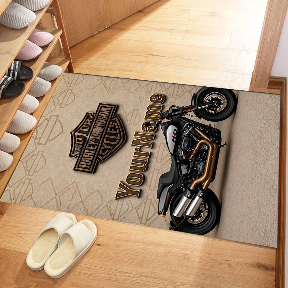 Harley-davidson Motorcycles Customizable Name Carpet Suitable for Game Room Living Rooms Study Room Dormitory Anti-slip Rug Decorate Offices
