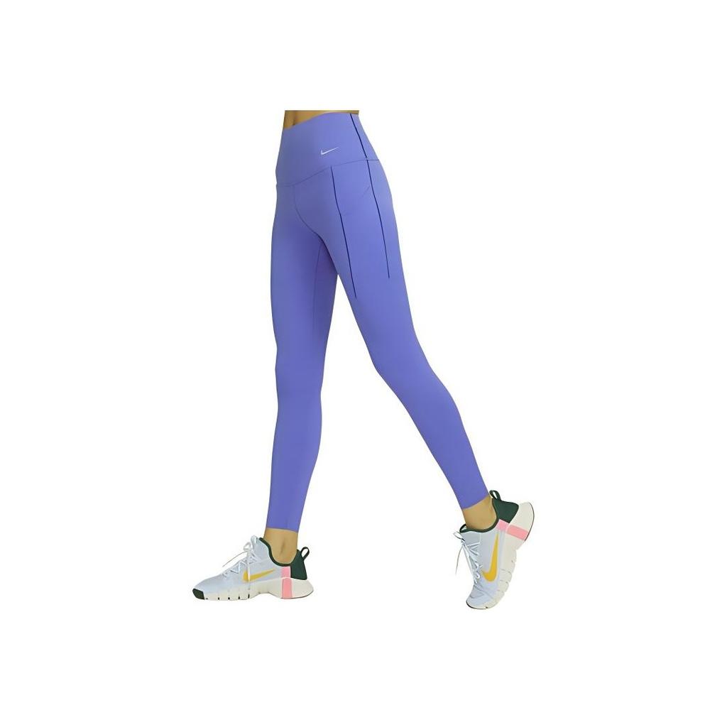 Nike Universal Solid High-Waisted Sports Leggings Women Leggings Cyan Black DQ5997-413