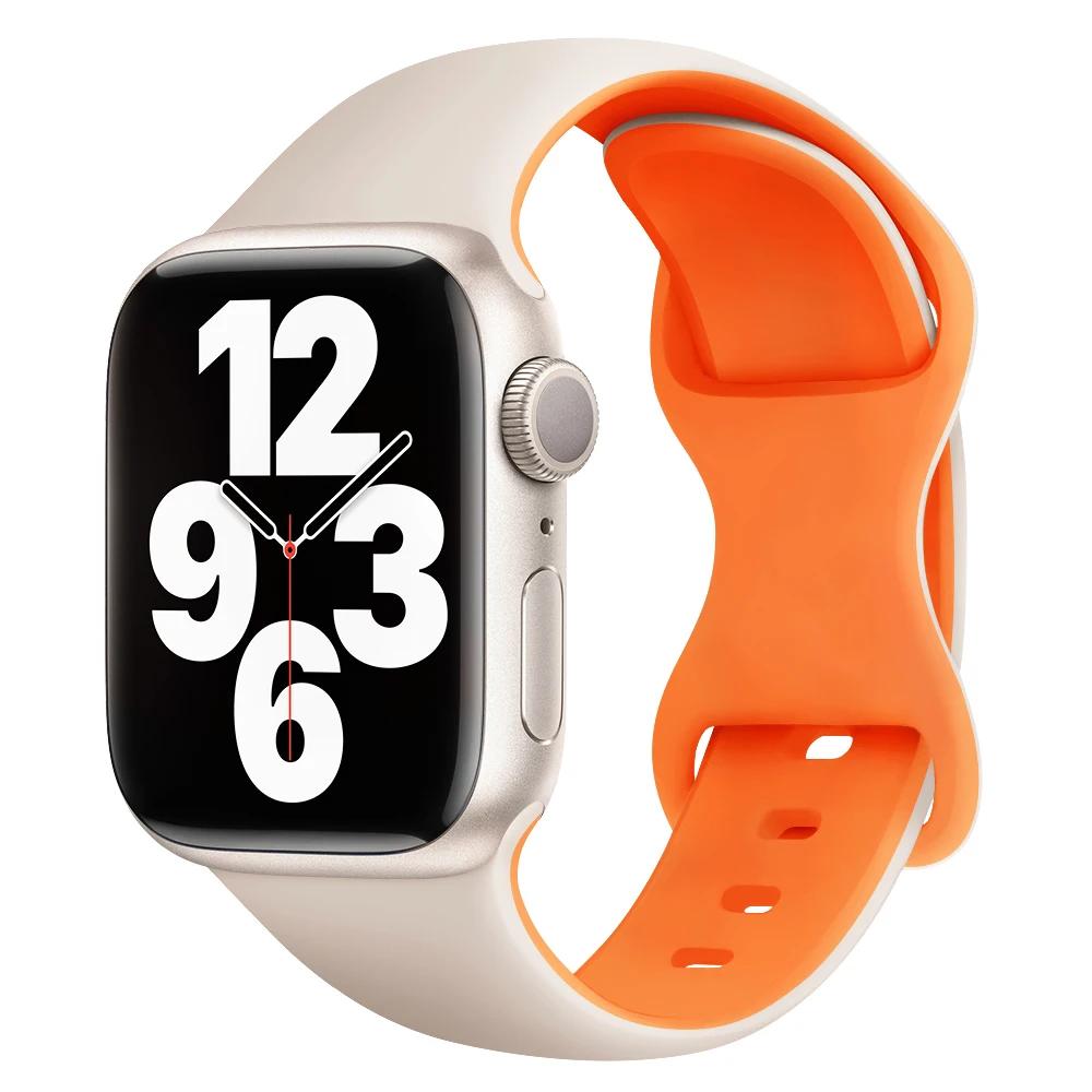 Silicone Strap For Apple Watch Band 45mm 44mm 40mm 41mm 49mm 38mm 42 Correa Bracelet iWatch series 6 ultra2 7 8 9 se 44 mm band