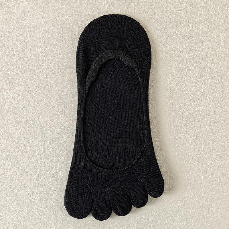 Women's Summer Thin Solid Color Mesh Boneless Anti Pilling Invisible Five Finger Socks