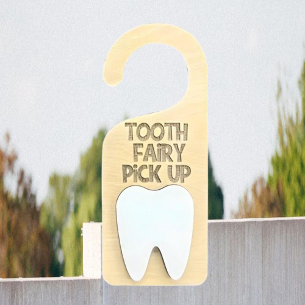 Elegant Tooth Fairy Door Hanger Handmade Encourage Brushing Teeth Board  Kids Room Decor