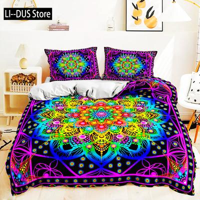 Ensemble de literie bohème 3D Housse de couette Taies d'oreiller Queen King Size 2/3 pièces Linge de lit Pour Femme Couple
