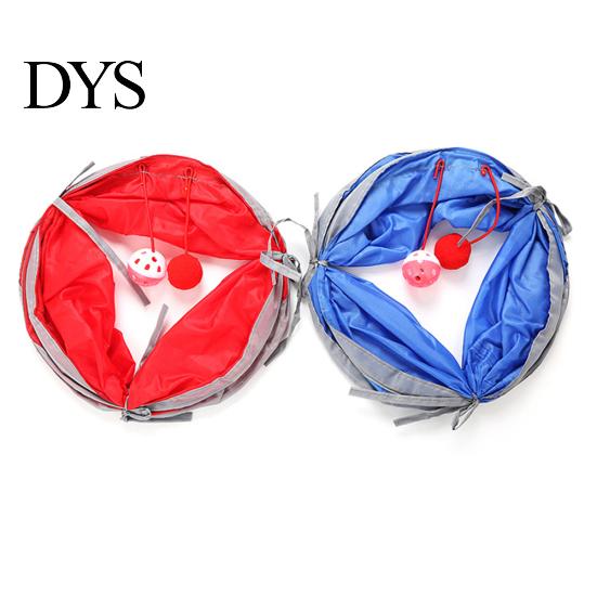 Pet Cat Kitten Tunnel Tube Toy Hide Playing Foldable House Hanging Ball Bell