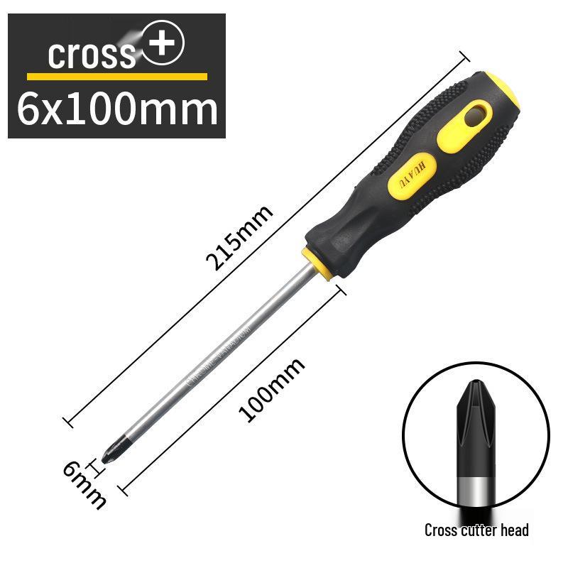 Industrial Rubberized Phillips and Slotted Screwdriver with Magnetic Bit and Non-Slip Handle.
