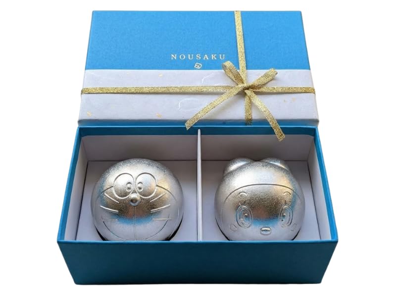 Washi Paper Doraemon Dorami Tumbler Set Tin [Nousaku Wrapping] & [Doraemon Series] 100%