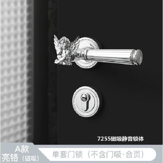 Golden Angel Handle Door Lock Zinc Alloy Mute Locks Bedroom Safety Lock Home Hardware Accessories Door Handle Silent Locks