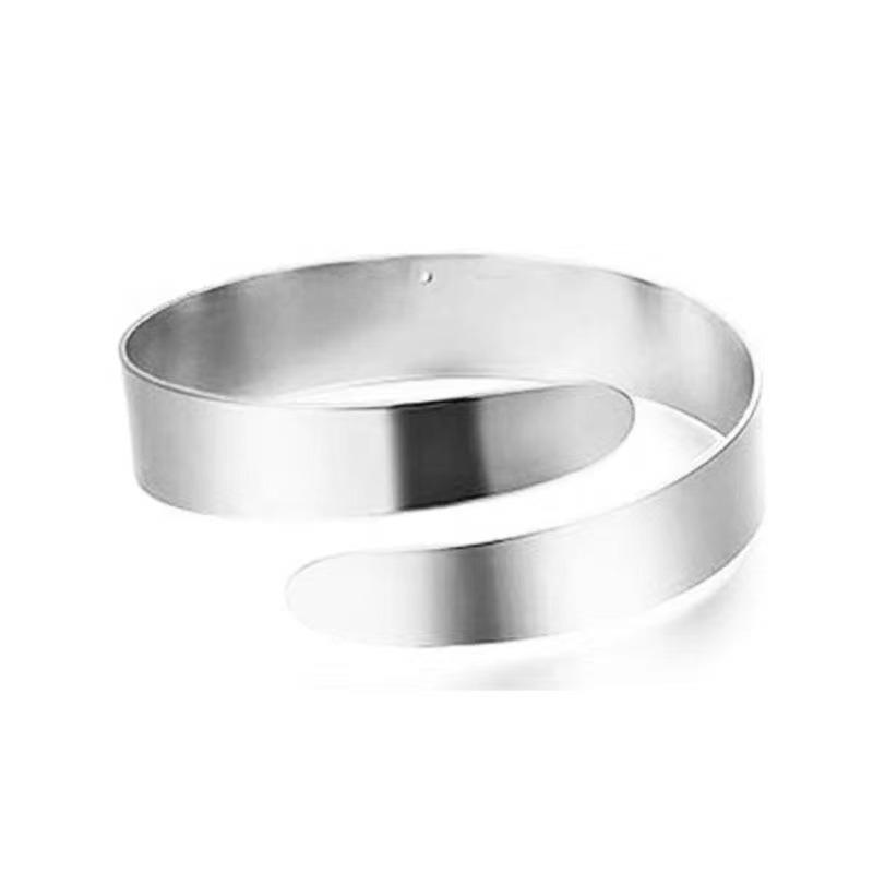 Geometrisches Metall-Armband-Set: Übertriebene Blätterarmreifen, sechsteiliges offenes Design